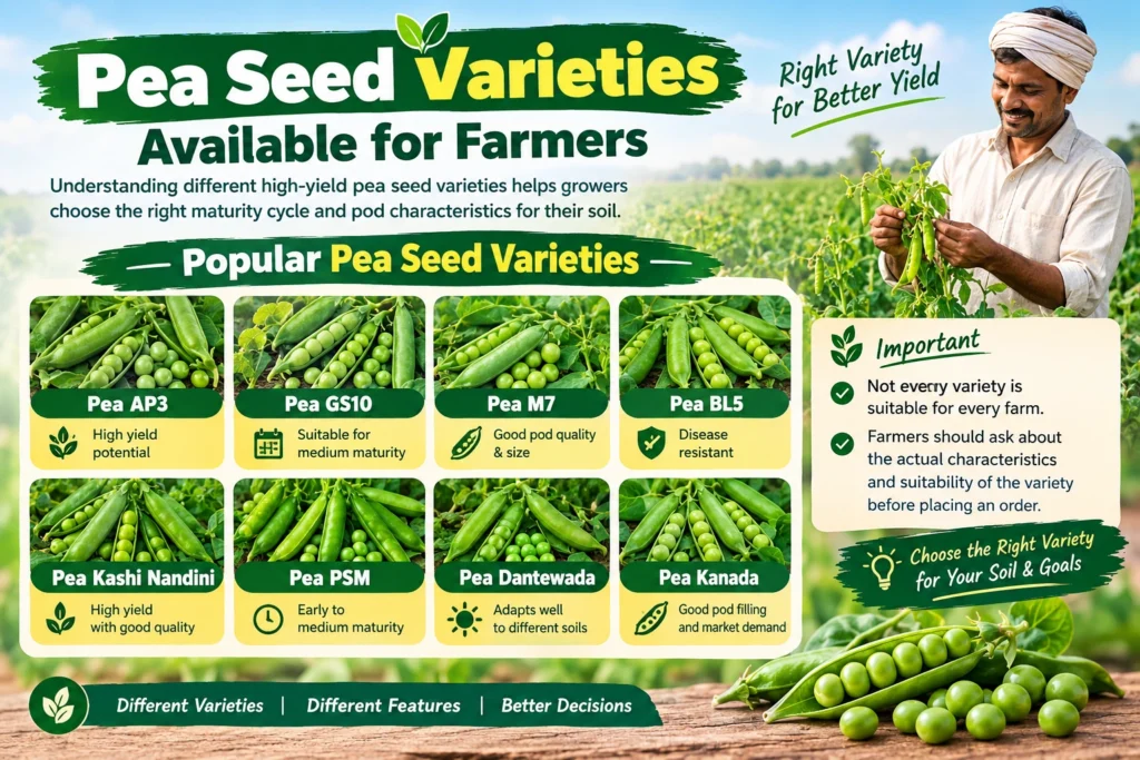 Pea Seed Varieties Available for Farmers